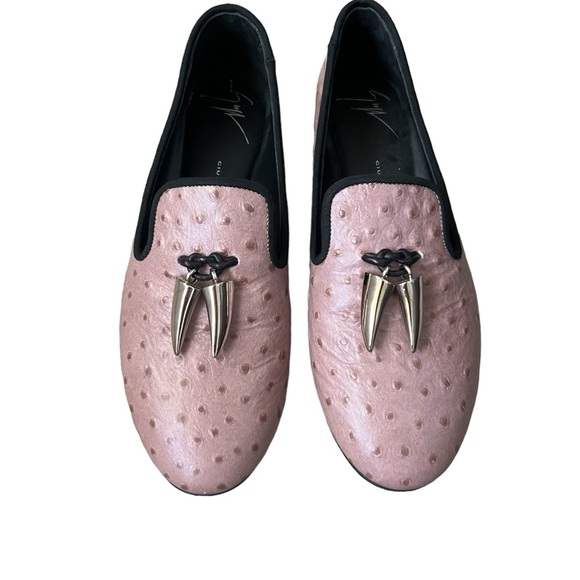 Giuseppe Zanotti Ostrich Textured Leather Slip On Loafer Mauve Sz US 6/ EU36 - Picture 4 of 15